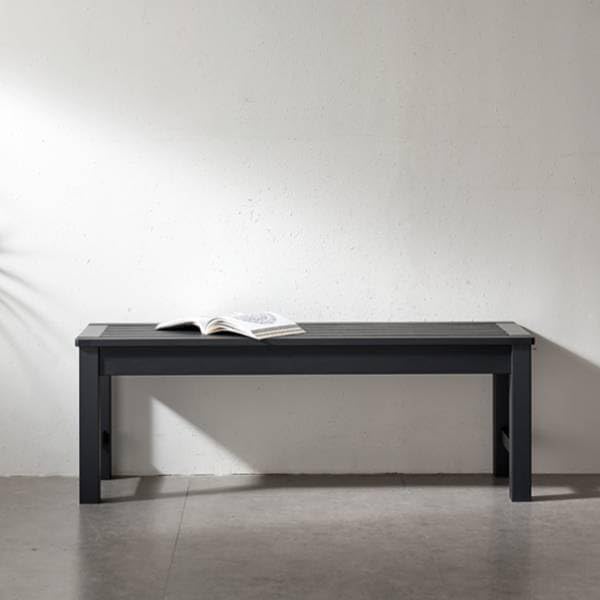 Psilvam Outdoor Bench, Two Person Poly Lumber Porch Bench, Weatherproof Garden Bench That Never Rot and Fade, All-Weather Patio Bench Suit for Garden, Porch, and Park