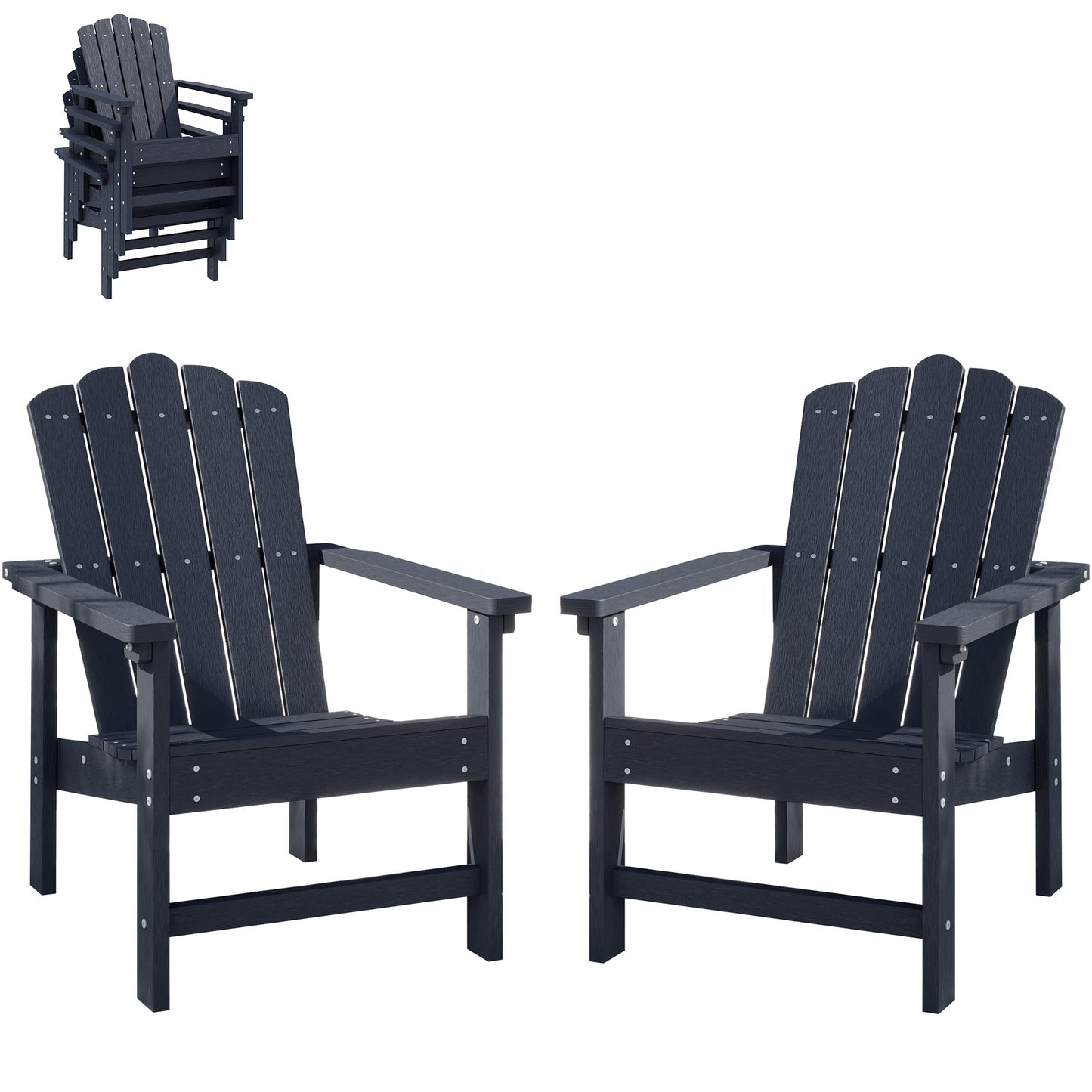 GONICHA Stackable HDPE Adirondack Chairs Set of 2
