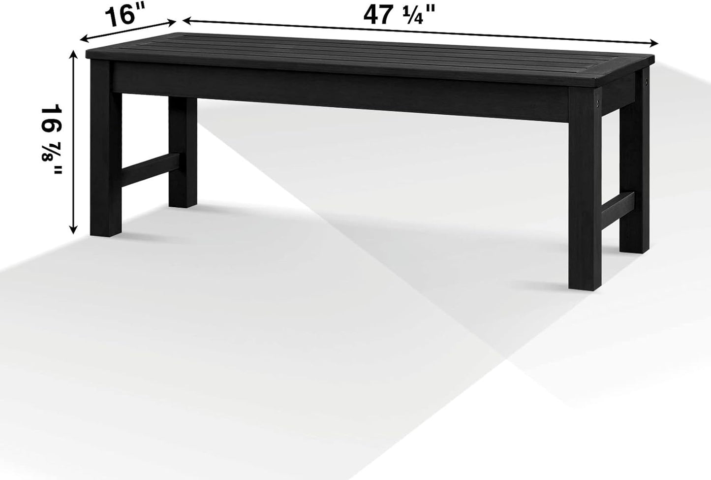 Psilvam Outdoor Bench, Two Person Poly Lumber Porch Bench, Weatherproof Garden Bench That Never Rot and Fade, All-Weather Patio Bench Suit for Garden, Porch, and Park