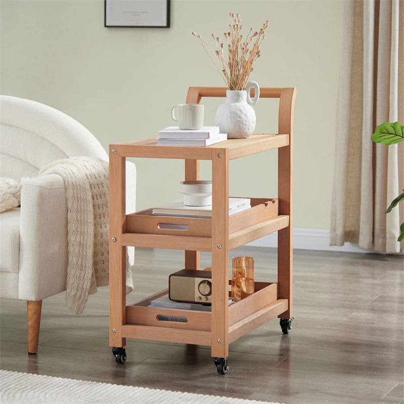Psilvam Kitchen Cart Poly Lumber Waterproof Storage Cart
