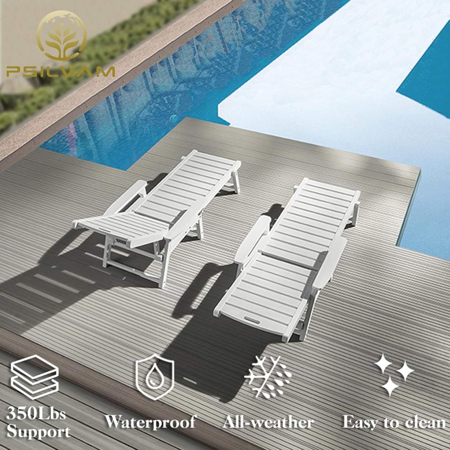 Psilvam Outdoor Chaise Lounge