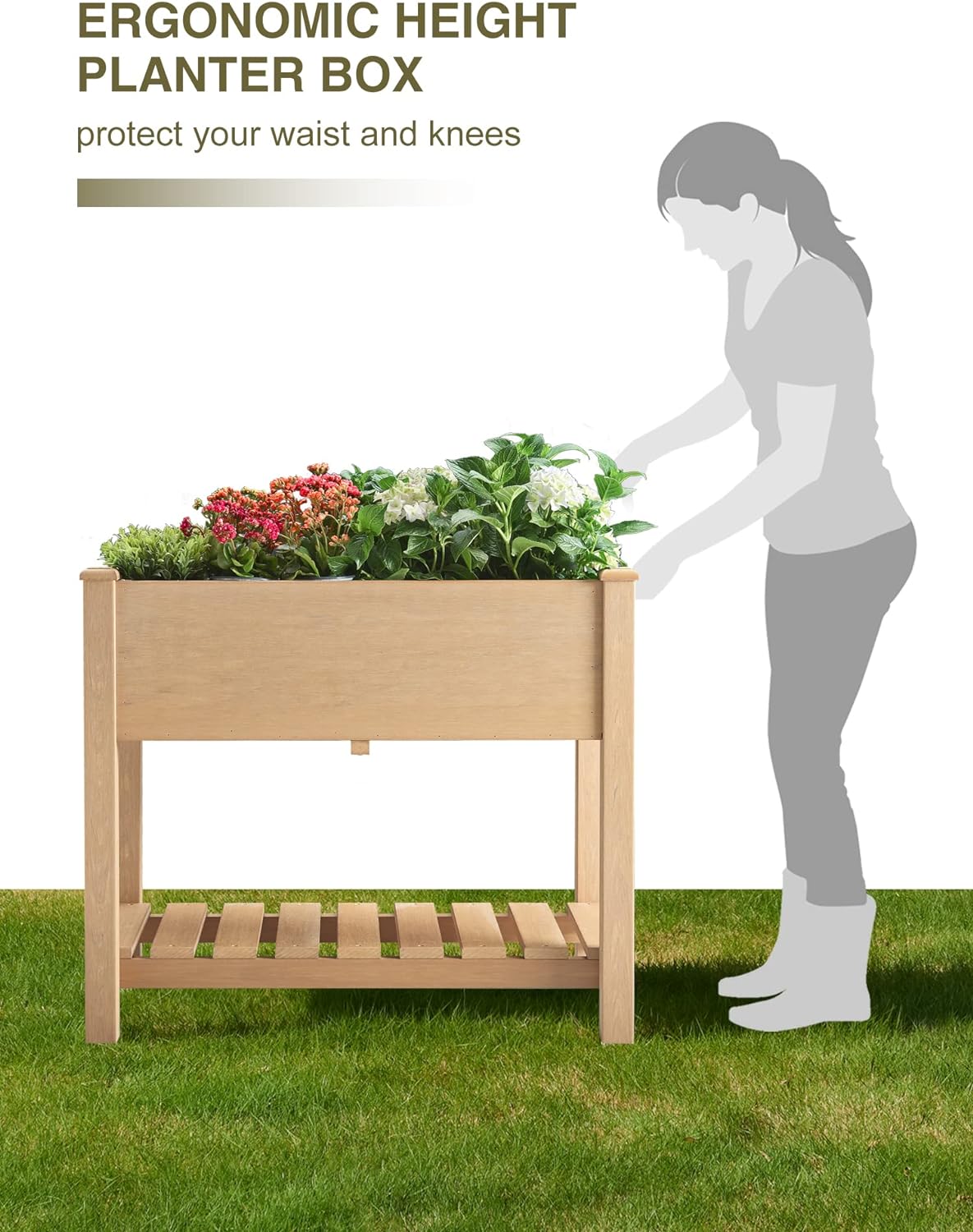 Psilvam Planter Box Raised Garden Bed
