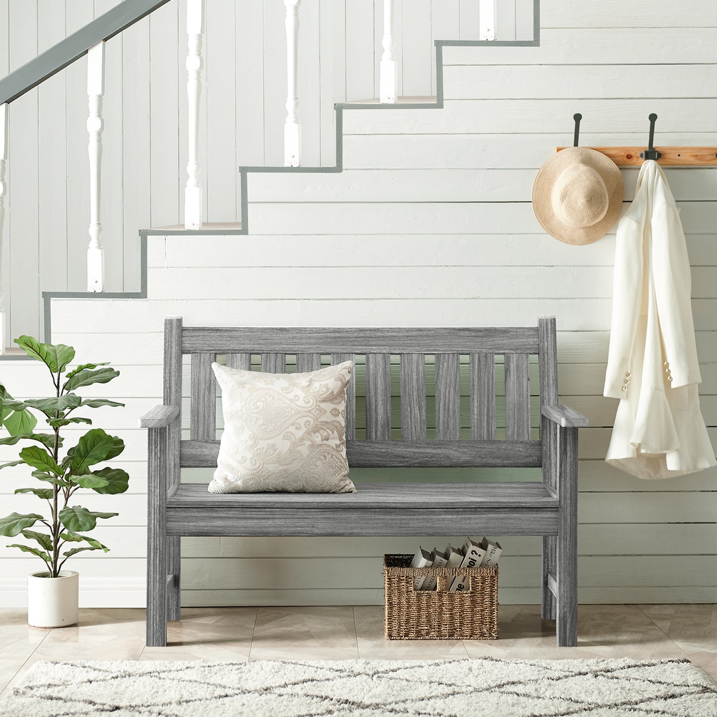 Kaleemen 2-Person All Weather Poly Lumber Outdoor Bench
