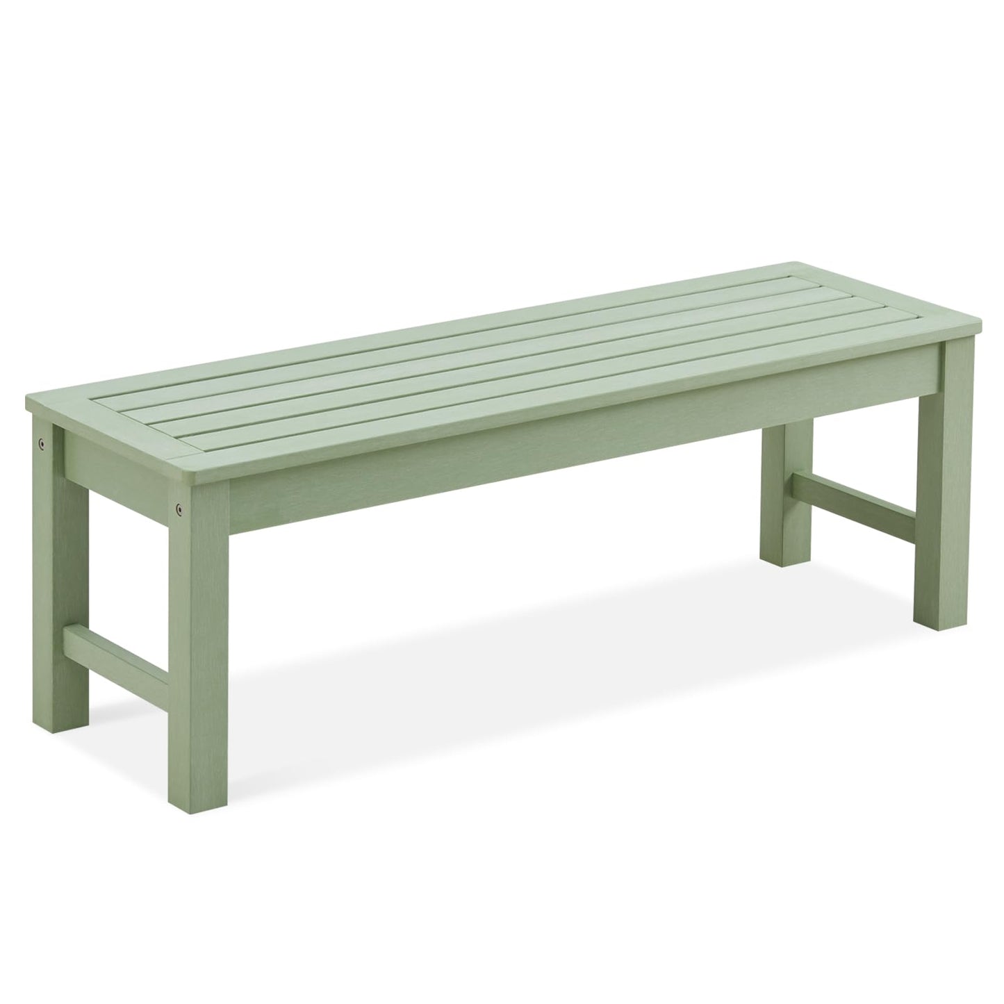 Psilvam Outdoor Bench, Two Person Poly Lumber Porch Bench, Weatherproof Garden Bench That Never Rot and Fade, All-Weather Patio Bench Suit for Garden, Porch, and Park
