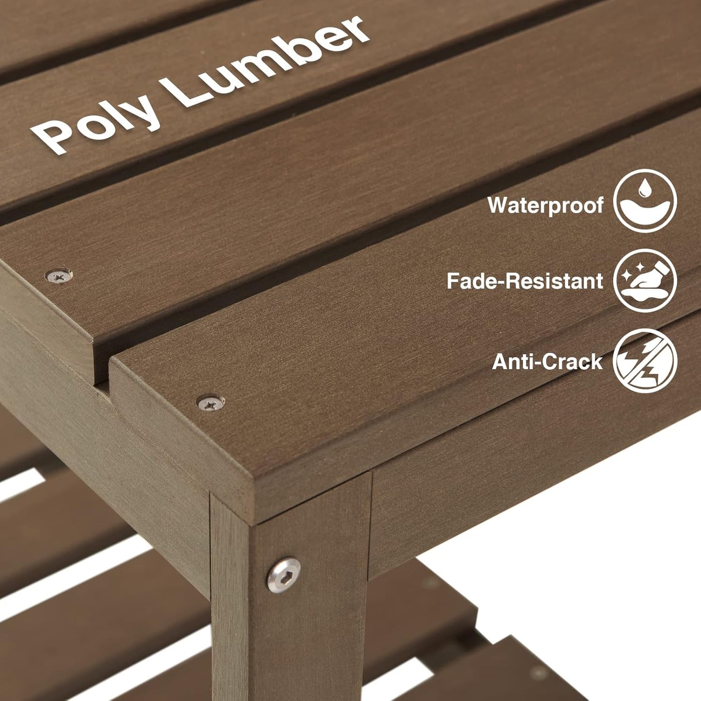 Psilvam Potting Bench, Poly Lumber Potting Table with Removable Stainless Steel Sink and Open Shelves