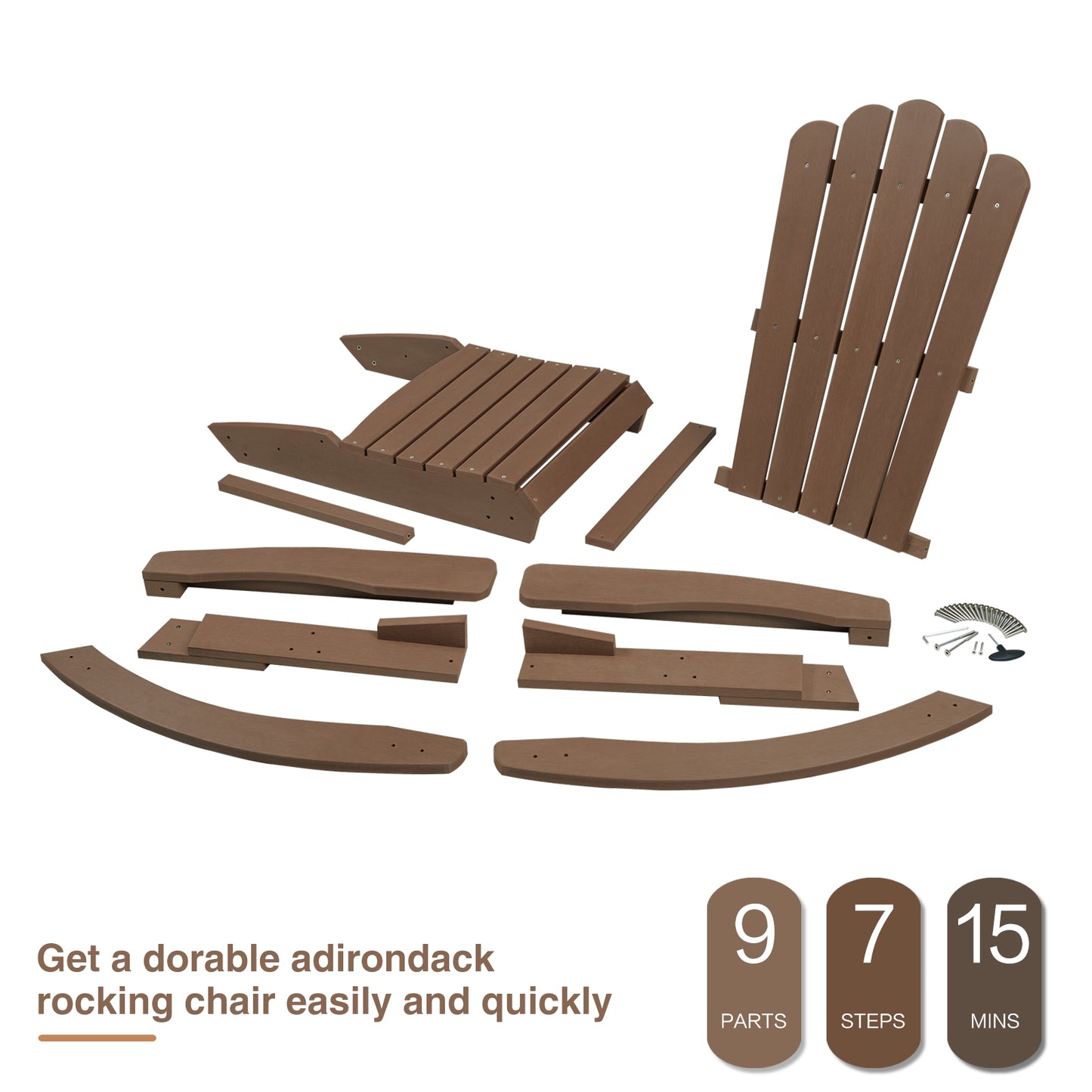 Psilvam Adirondack Rocking Chair
