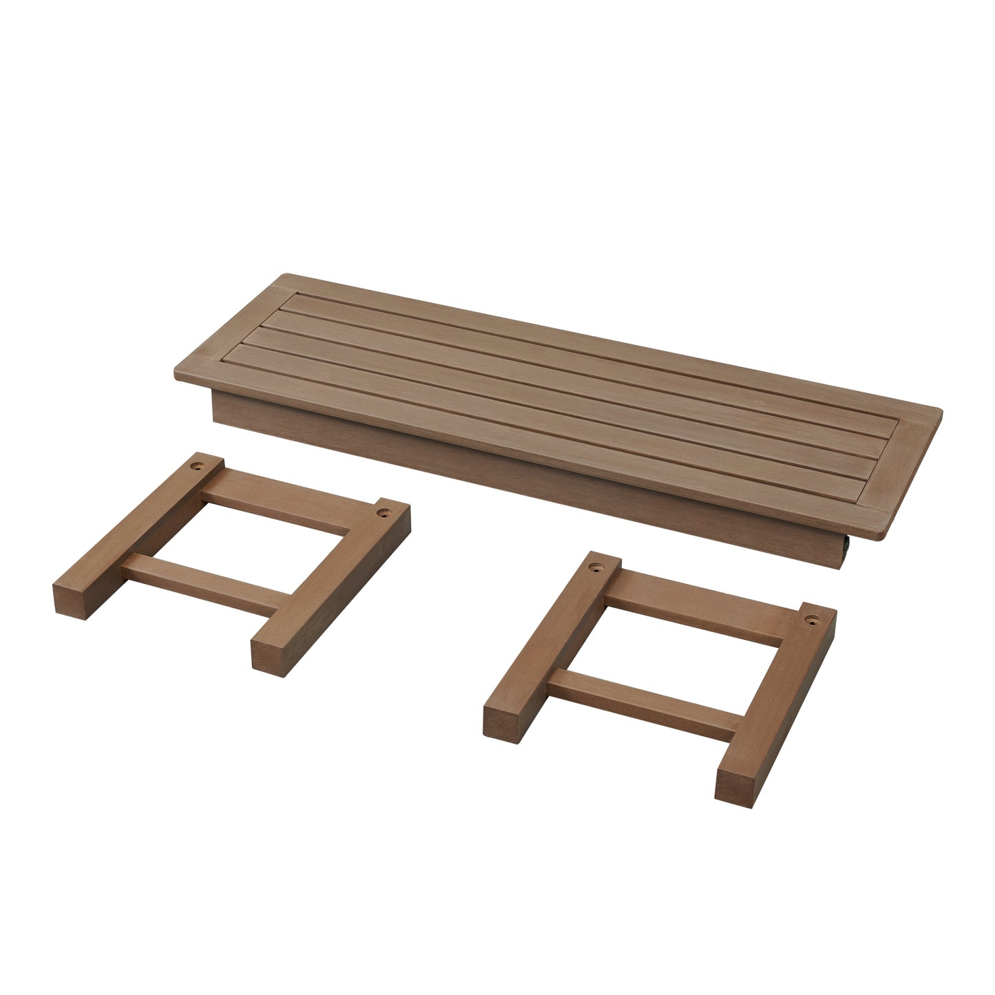 Psilvam Outdoor Bench, Two Person Poly Lumber Porch Bench, Weatherproof Garden Bench That Never Rot and Fade, All-Weather Patio Bench Suit for Garden, Porch, and Park