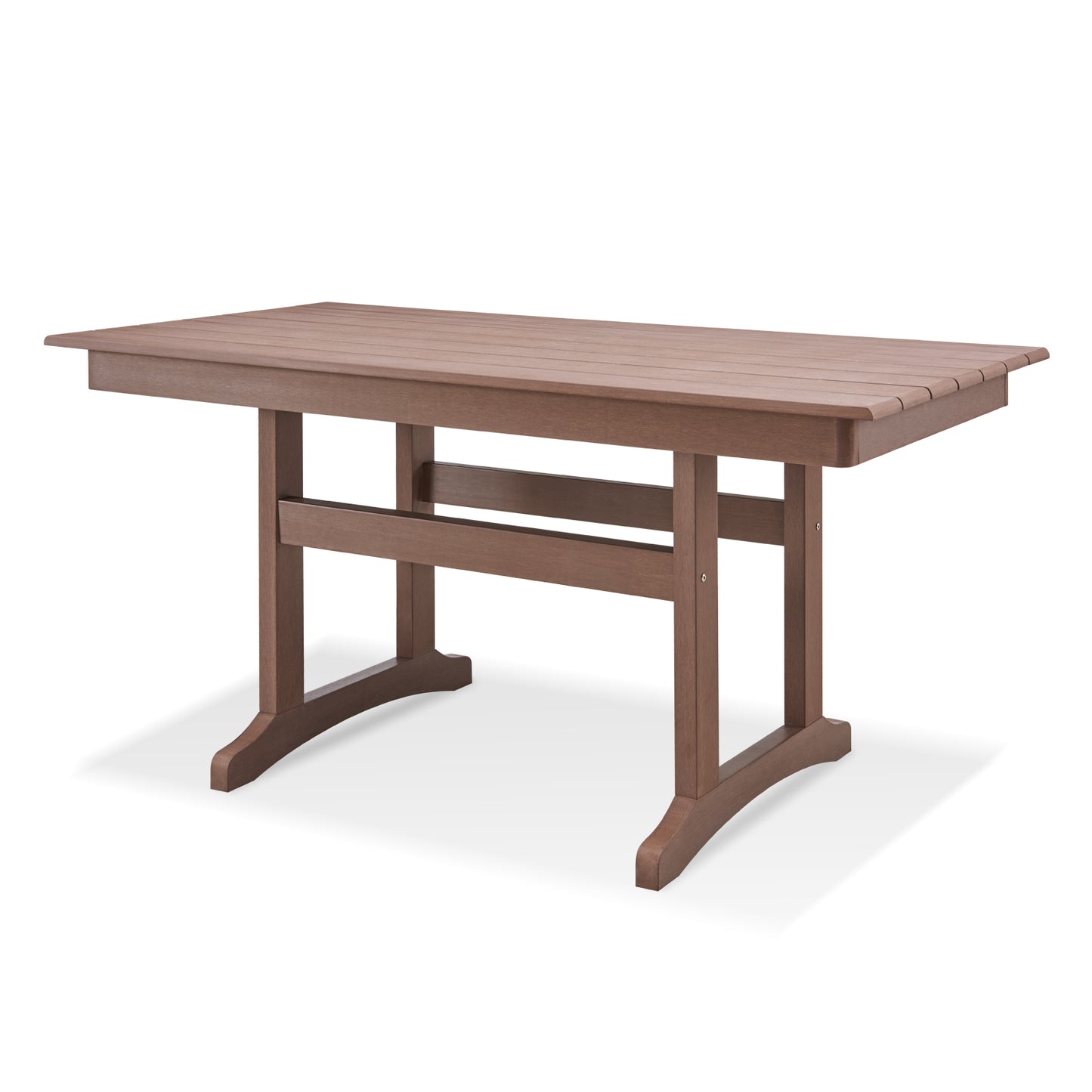 Psilvam 7-Piece Patio Dining Sets, Poly Lumber Outdoor Dining Set for 6, Weather Resistant Patio Table and Chairs Set That Never Rust, Suitable for Garden (1 Dining Table + 6 Patio Chairs, Brown)