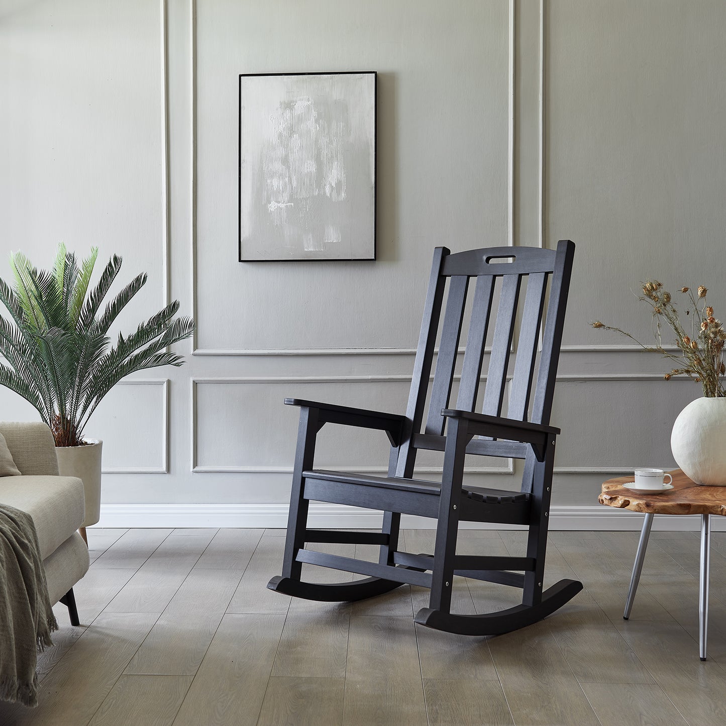 black rocking chair