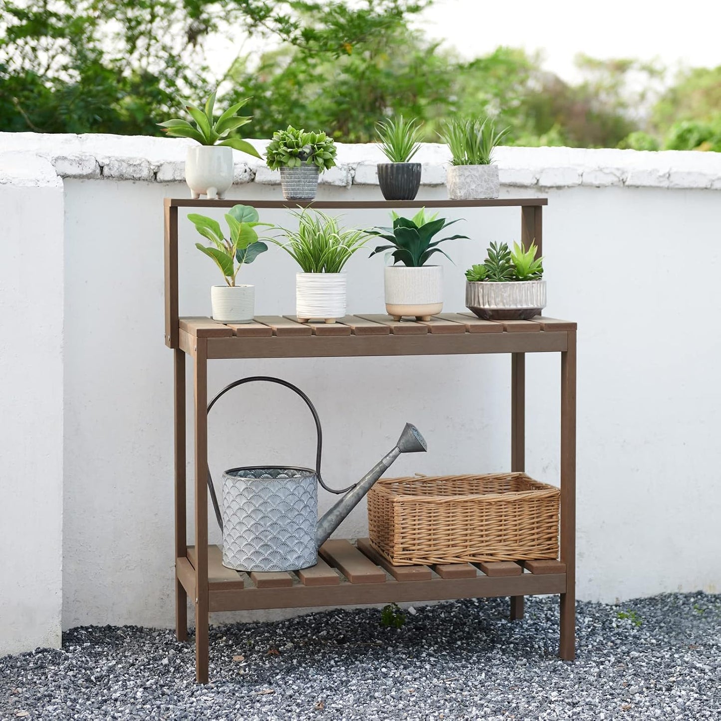 GONICHA Potting Bench, All-Weather Planting Table for Garden