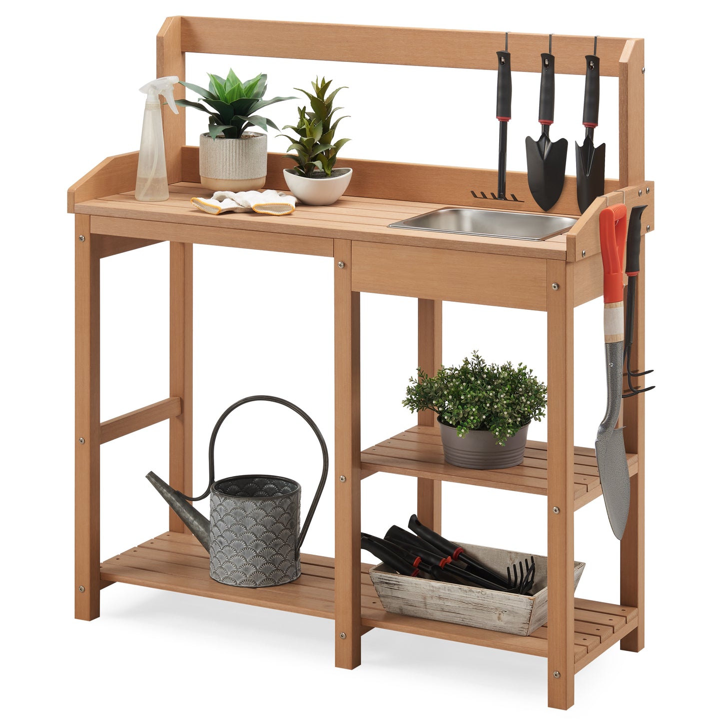 GONICHA Potting Bench, All-Weather Planting Table for Garden