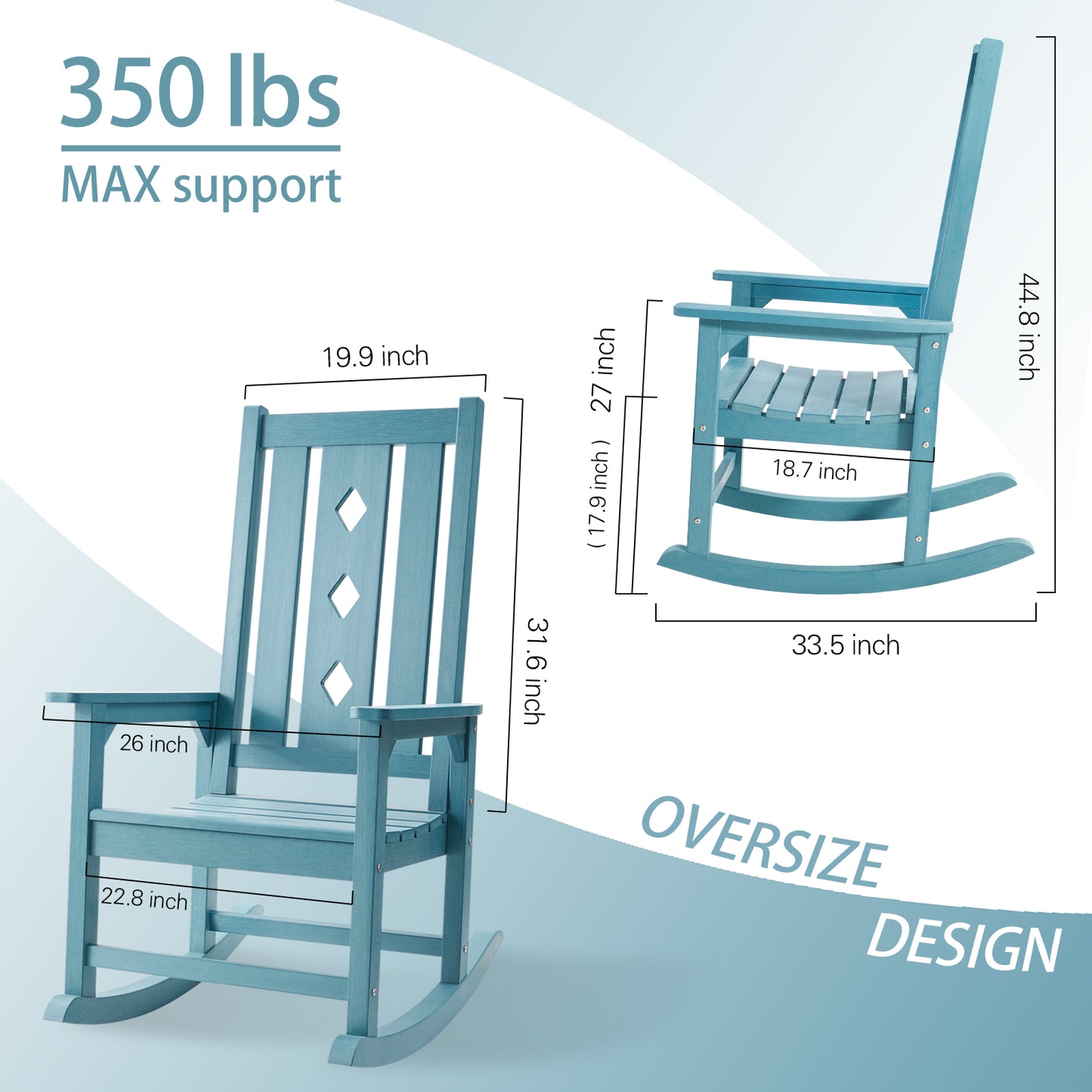 HDPE Oversized Outdoor Rocking Chair Porch rocking chair