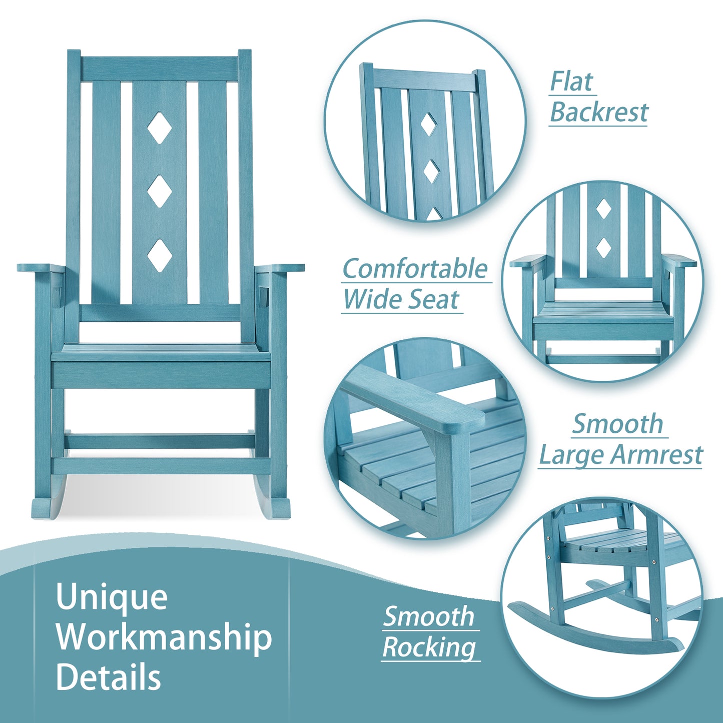HDPE Oversized Outdoor Rocking Chair Porch rocking chair