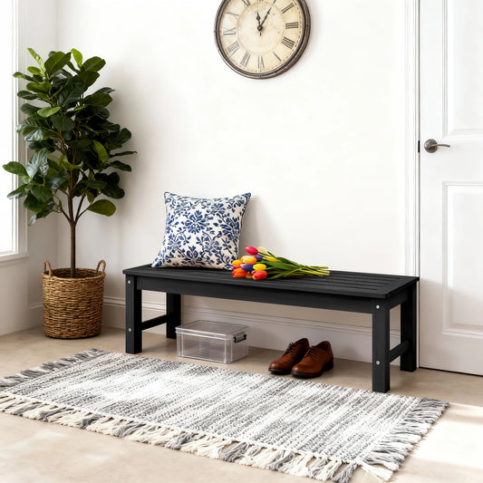 GONICHA Weatherproof Removable Bench,Two Person Outdoor Poly Lumber Patio Backless Bench