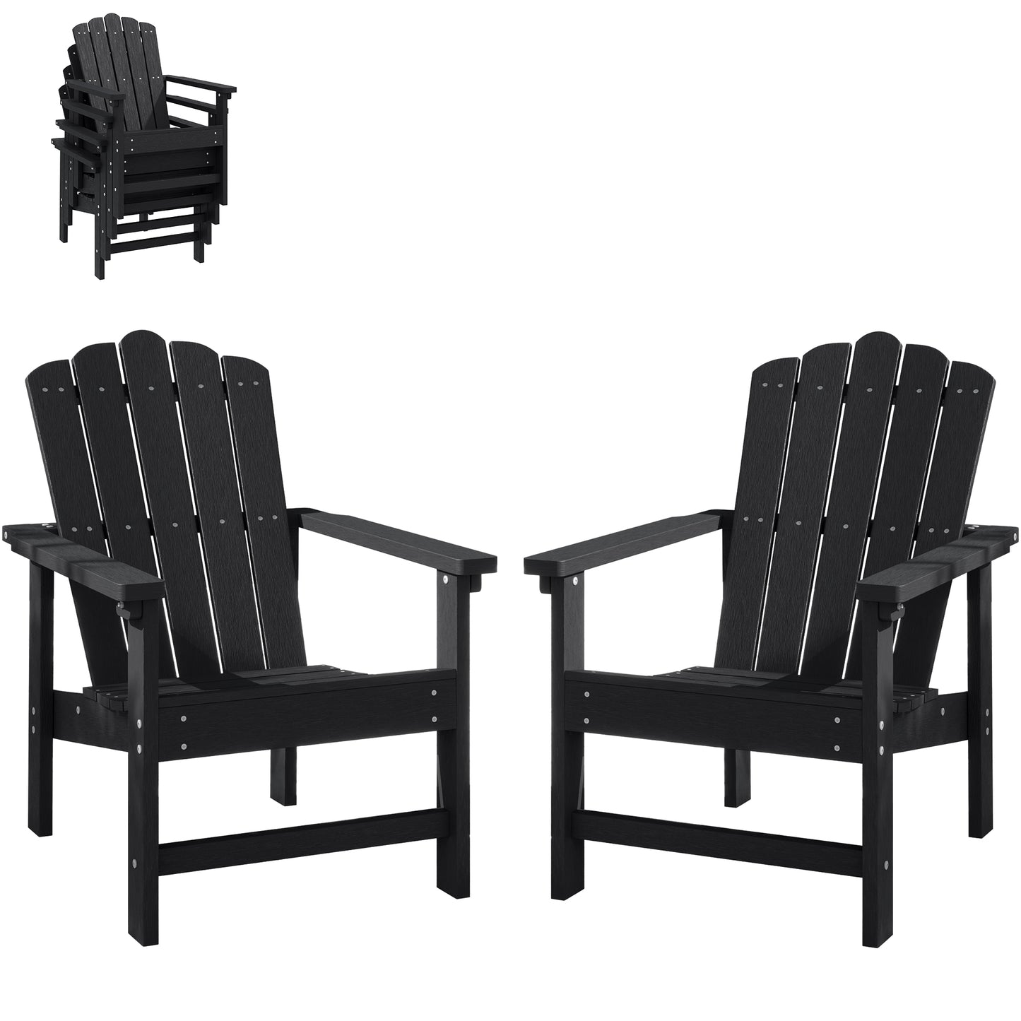 GONICHA Stackable HDPE Adirondack Chairs Set of 2