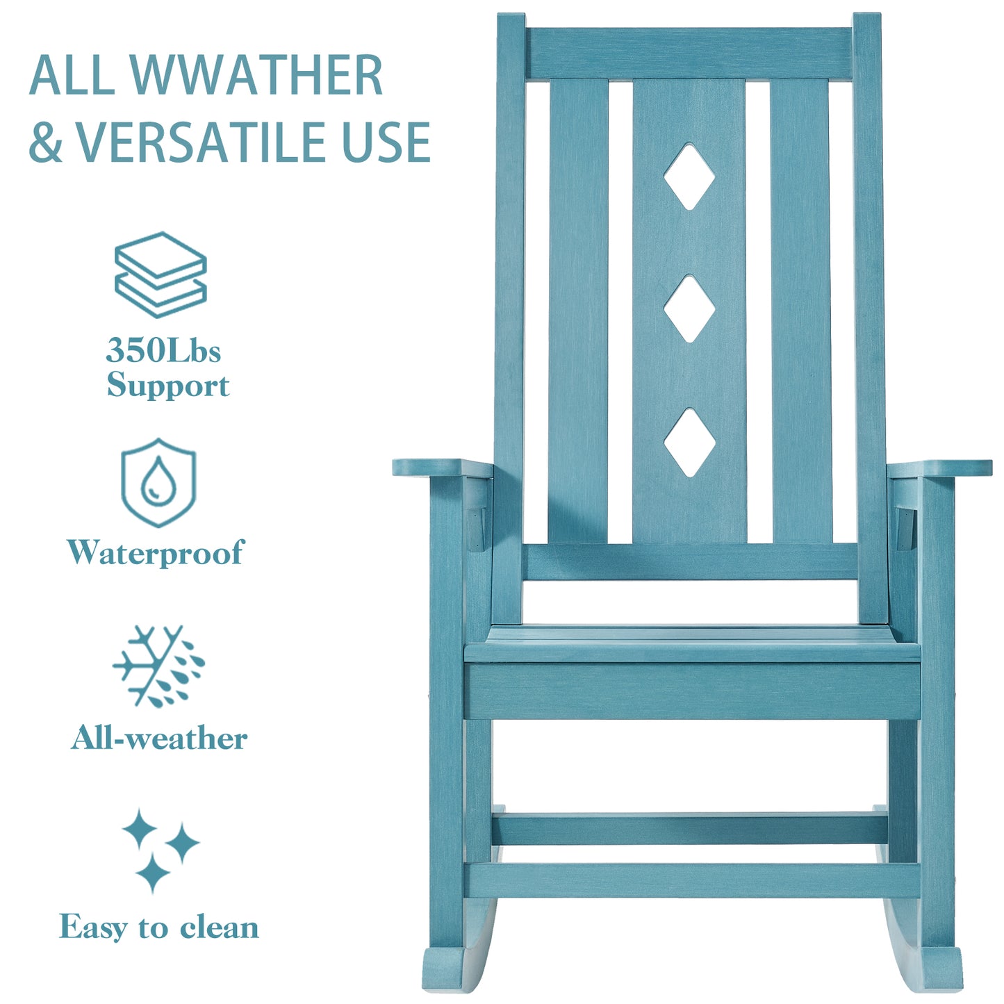HDPE Oversized Outdoor Rocking Chair Porch rocking chair
