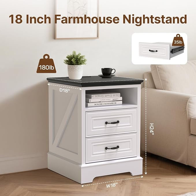 Psilvam 18"W x 24"H Nightstand