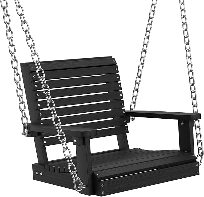 Kaleemen Porch Swing Poly Lumber Outdoor Hanging Swing Chair