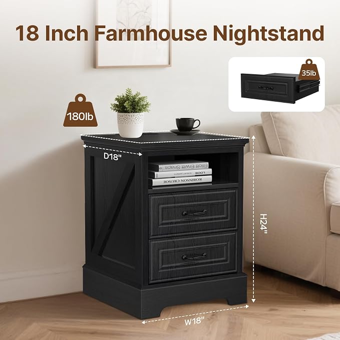 Psilvam 18"W x 24"H Nightstand