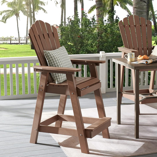 Psilvam Tall Adirondack Outdoor Bar Stool