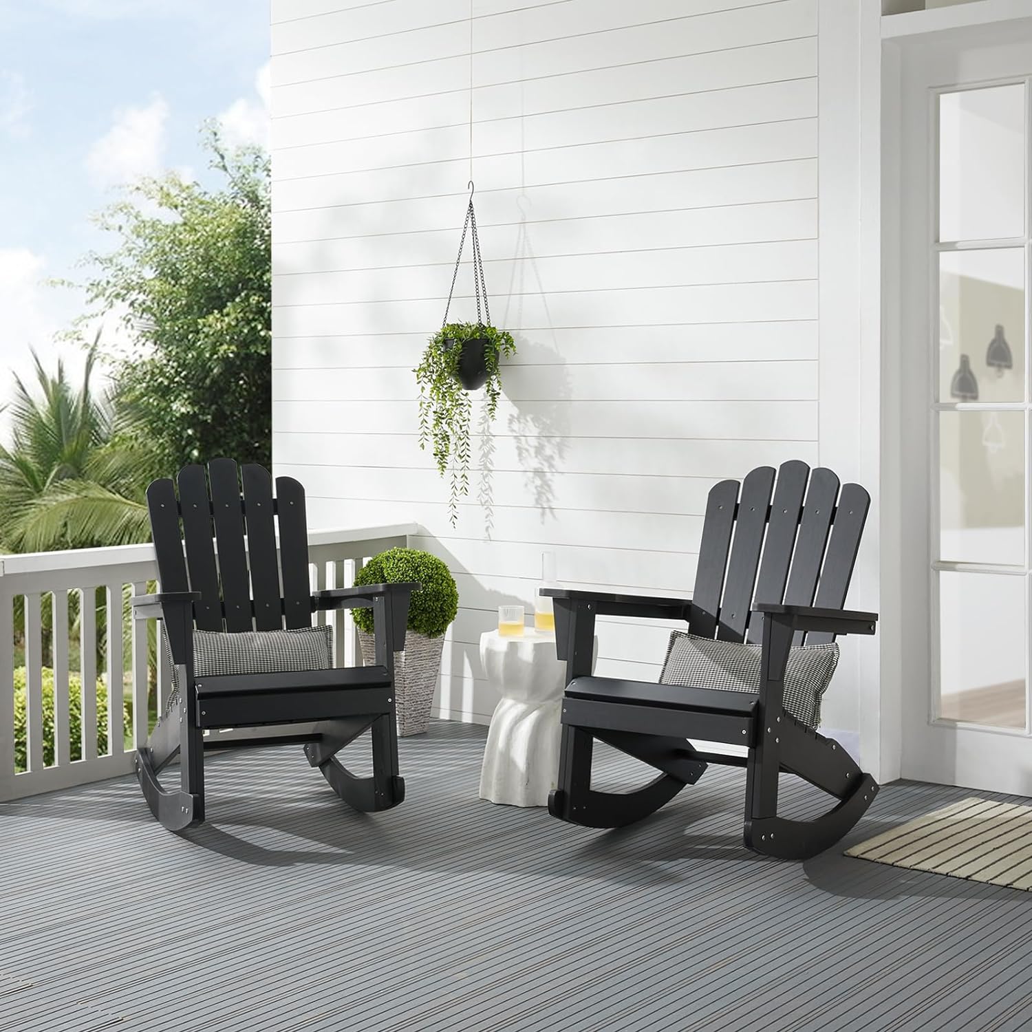 Gray adirondack rocking discount chair