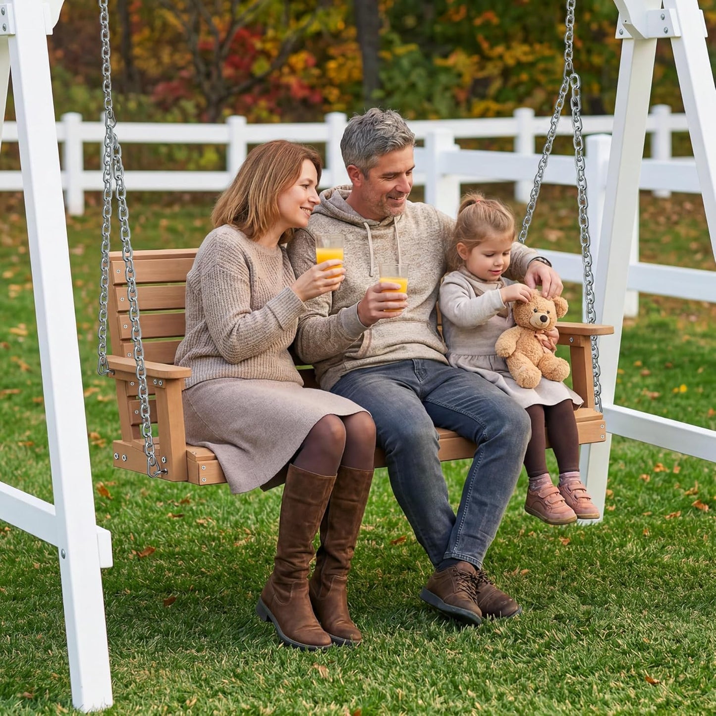 Kaleemen Porch Swing Poly Lumber Outdoor Hanging Swing Chair
