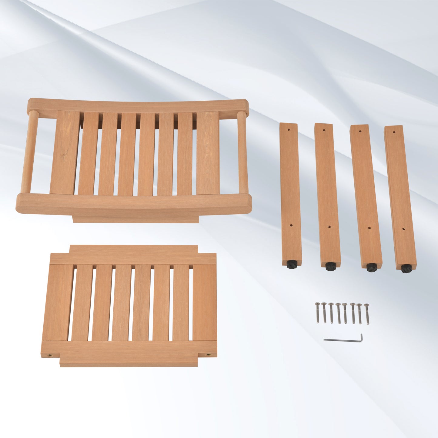 Kaleemen Shower Bench for Inside Shower with Handles, Waterproof Shower Stool with Storage Shelf & Anti-Slip Feet