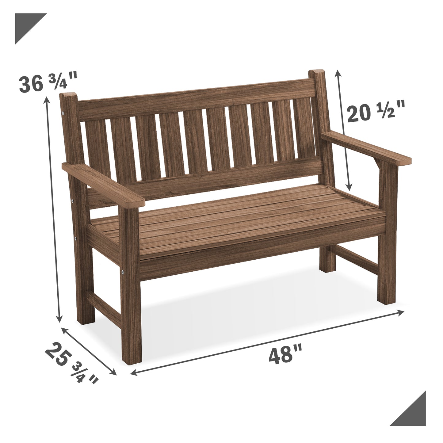Kaleemen 2-Person All Weather Poly Lumber Outdoor Bench