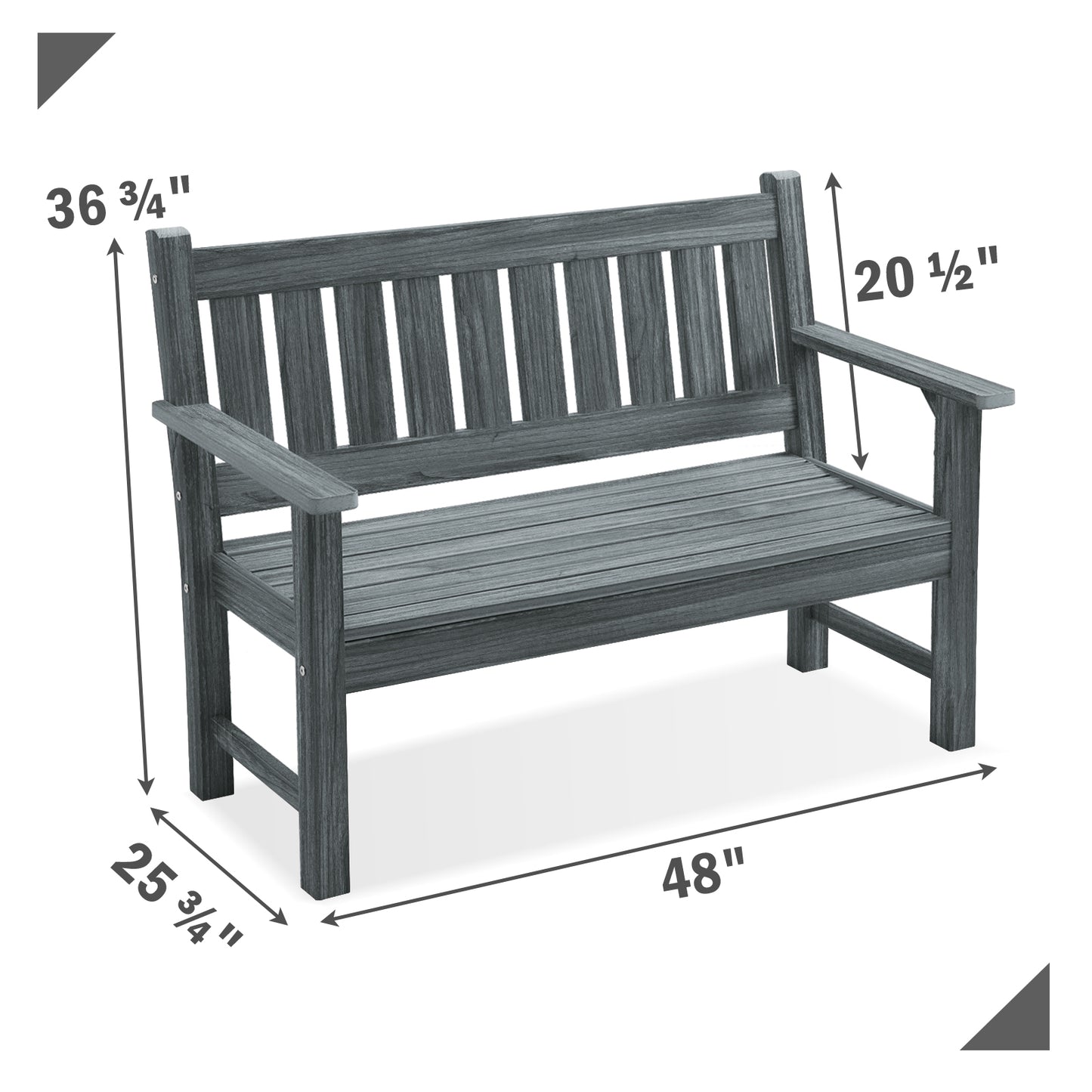 Kaleemen 2-Person All Weather Poly Lumber Outdoor Bench