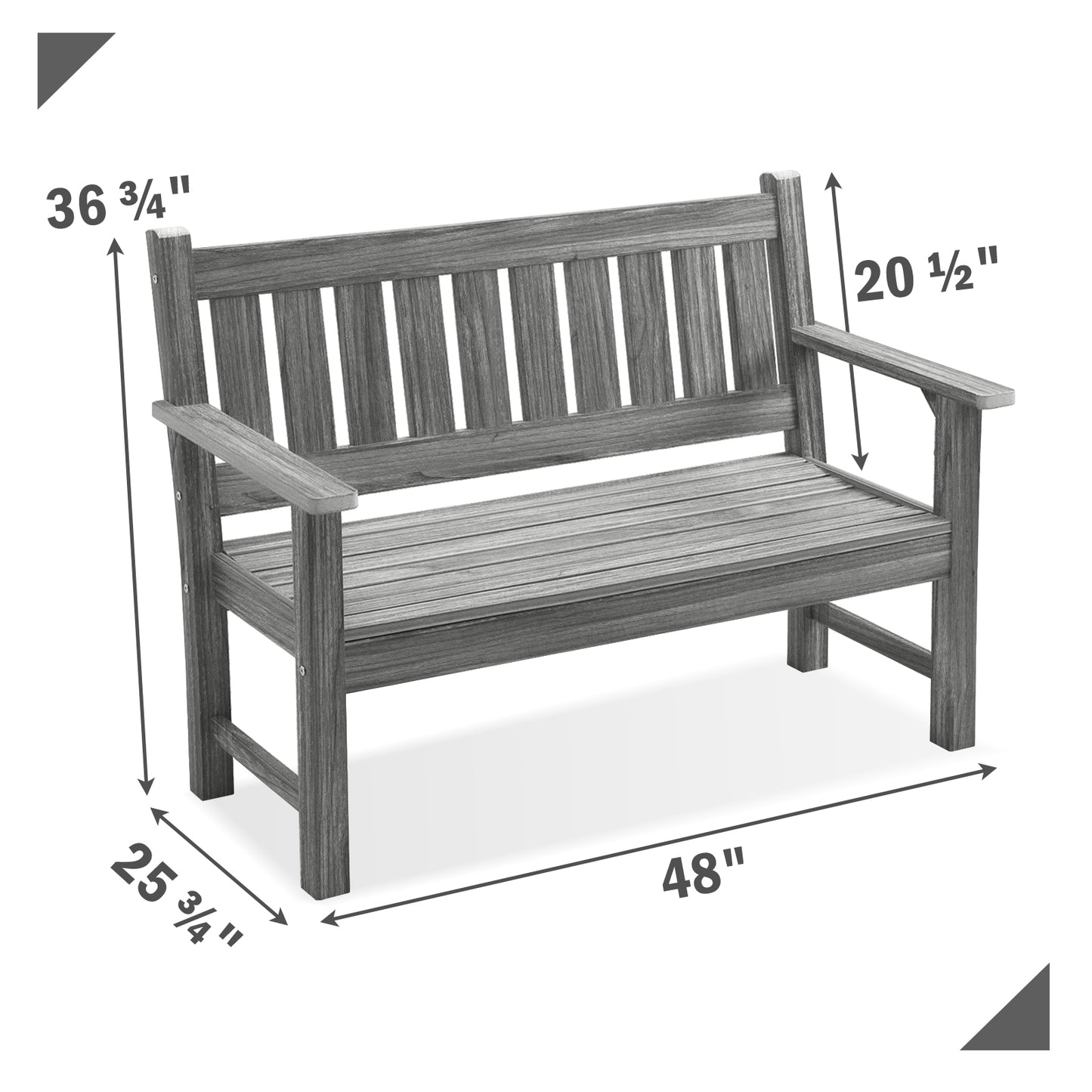 Kaleemen 2-Person All Weather Poly Lumber Outdoor Bench