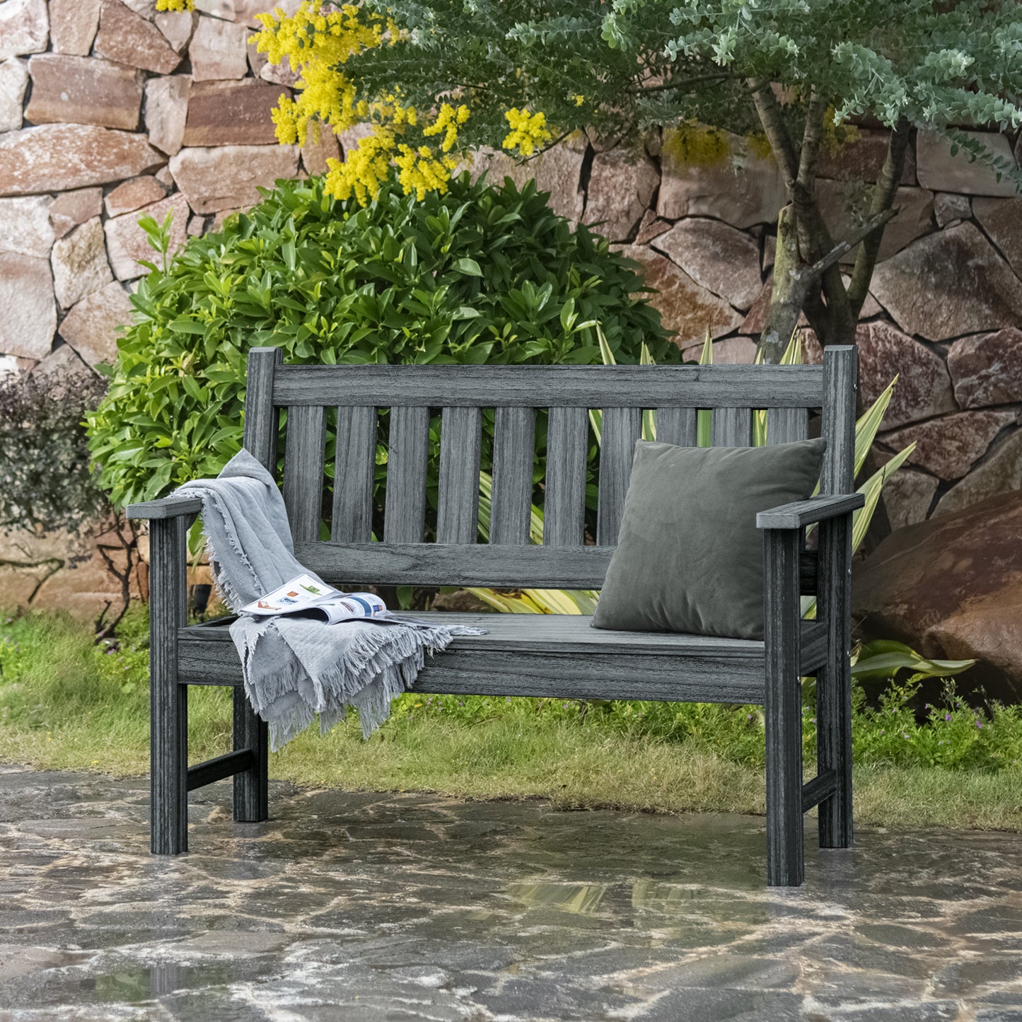Kaleemen 2-Person All Weather Poly Lumber Outdoor Bench