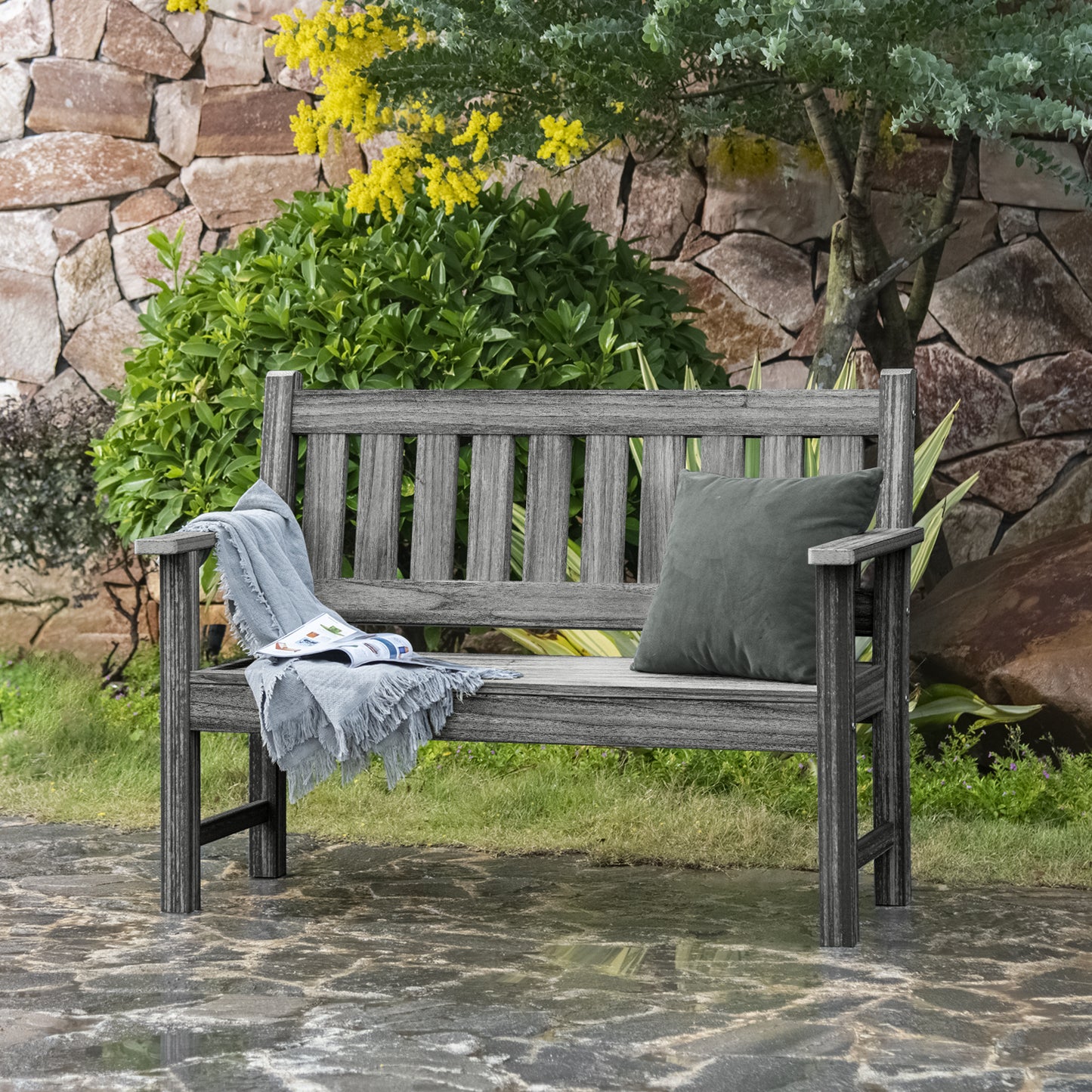 Kaleemen 2-Person All Weather Poly Lumber Outdoor Bench