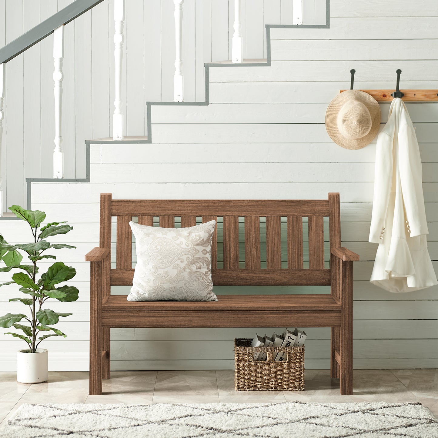 Kaleemen 2-Person All Weather Poly Lumber Outdoor Bench