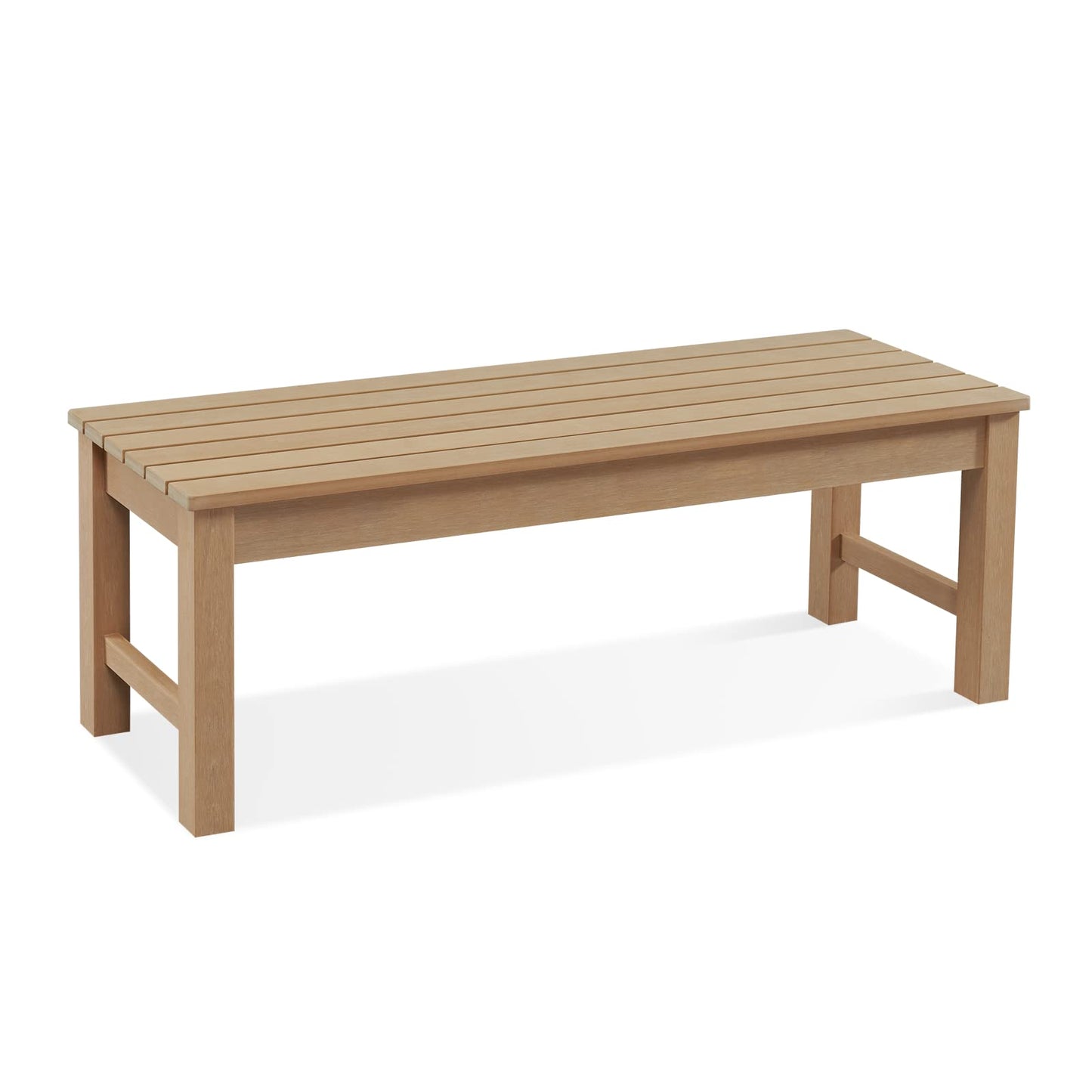 Psilvam Outdoor Bench, Two Person Poly Lumber Porch Bench, Weatherproof Garden Bench That Never Rot and Fade, All-Weather Patio Bench Suit for Garden, Porch, and Park