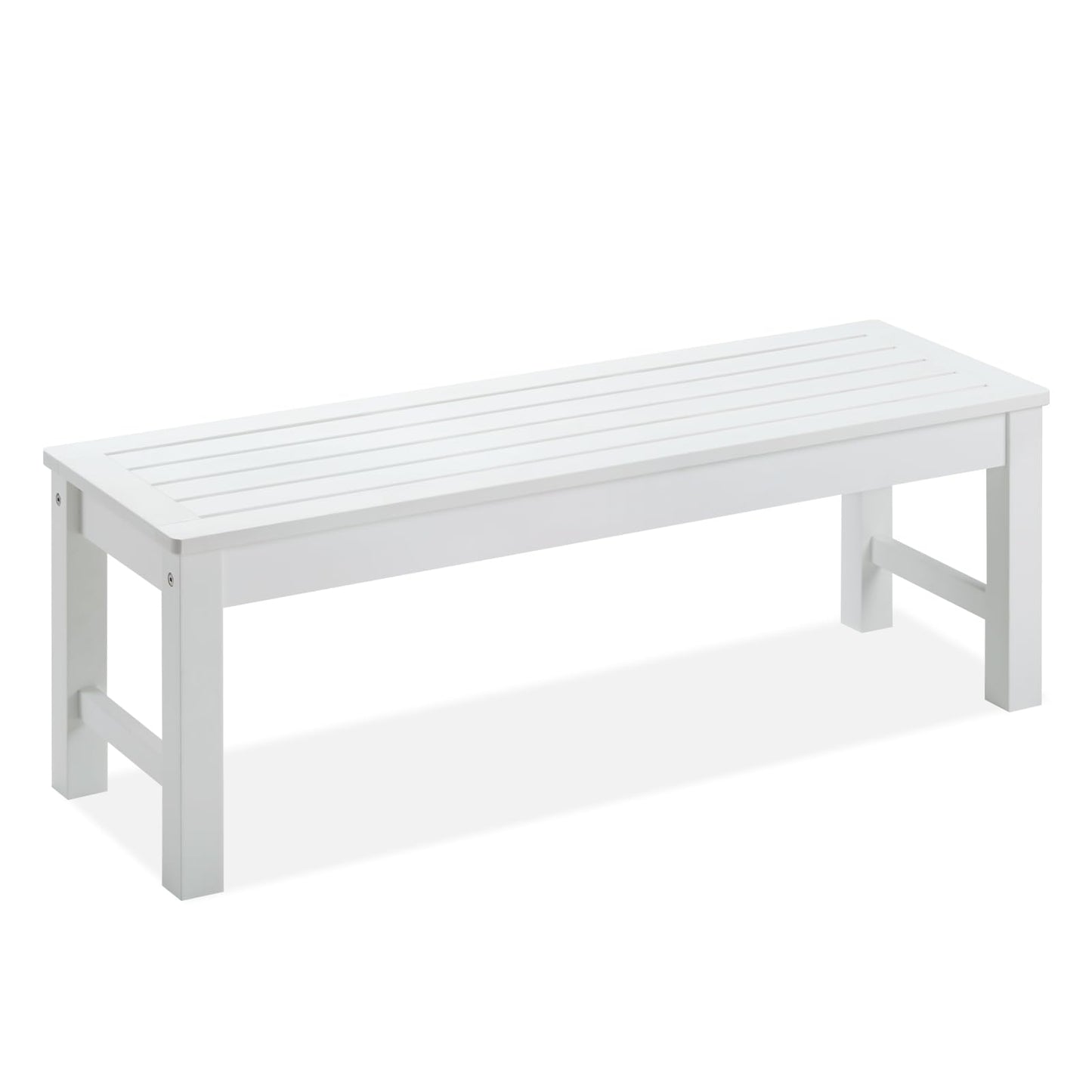 Psilvam Outdoor Bench, Two Person Poly Lumber Porch Bench, Weatherproof Garden Bench That Never Rot and Fade, All-Weather Patio Bench Suit for Garden, Porch, and Park