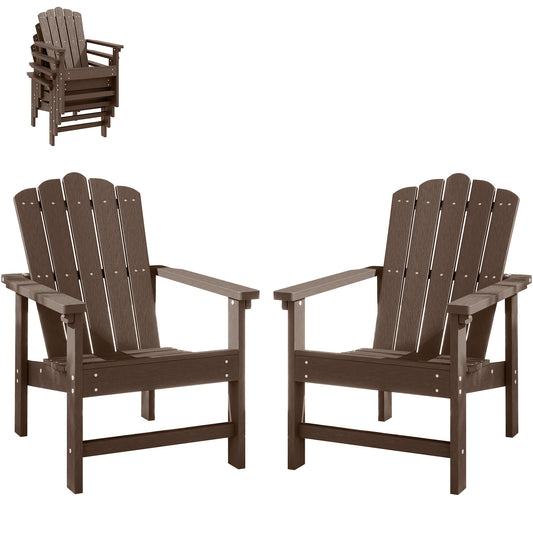 GONICHA Stackable HDPE Adirondack Chairs Set of 2